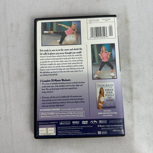 Denise Austin Shrink Your Female Fat Zones DVD Video Exercise Artisan 2003 - Picture 2 of 4